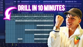 HOW TO MAKE A DRILL BEAT IN 10 MINUTES BEGINNER  STOCK PLUGINS 😈😈 [upl. by Leigha]