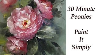 How to Paint 30 Minute Peonies Paint It Simply [upl. by Eliason]