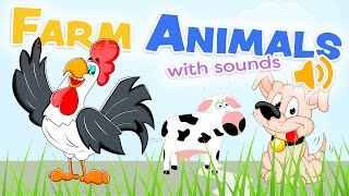 Los ANIMALES DE LA GRANJA con sonidos  Palabras en inglés y español [upl. by Zahavi]