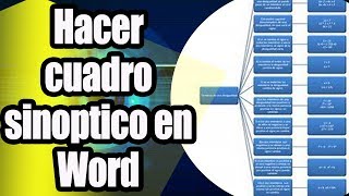 Como hacer un cuadro sinoptico en word [upl. by Fairleigh]