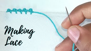 Making Lace With Needle and Thread  198 [upl. by Suolkcin479]