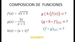 ✅ COMPOSICIÓN DE 3 FUNCIONES ejercicios resueltos [upl. by Lasley723]