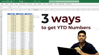 How to calculate YTD numbers in MS Excel  3 ways to get Year to Date Sales in MS Excel [upl. by Yggep697]