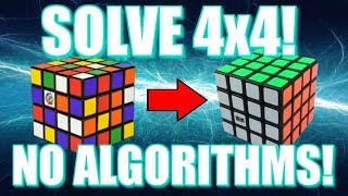 How to Solve a 4x4 Rubiks Cube No Algorithms [upl. by Astrix]