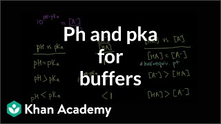 pH and pKa relationship for buffers  Chemistry  Khan Academy [upl. by Nissy993]