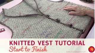 Knitted Vest Start to Finish  Vest Tutorial Knitting  How To Knit A Vest [upl. by Bernice]