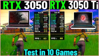 RTX 3050 vs 3050 Ti  Laptops Test in 10 Games  Tech MK [upl. by Vincenta]