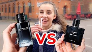 BLEU DE CHANEL vs DIOR SAUVAGE  Womens Reactions  Which Fragrance Is More Sexy [upl. by Annmarie521]