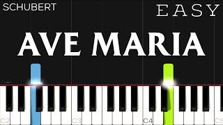 Schubert  Ave Maria  EASY Piano Tutorial [upl. by Remled]