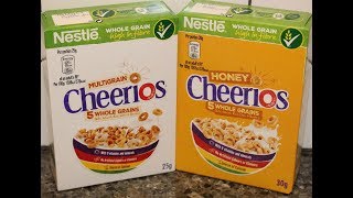 Nestle Multigrain Cheerios amp Honey Cheerios Cereal Review [upl. by Eneiluj]