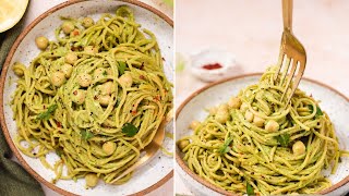 Herby Lemon Tahini Pasta  15 minute vegan recipe [upl. by Minton]