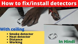 how to install smoke detector on ceiling  how to install smoke detector  how to fix heat detector [upl. by Anicnarf]