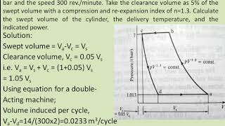 Numerical on a single stage double acting reciprocating air compressor [upl. by Sibyls]