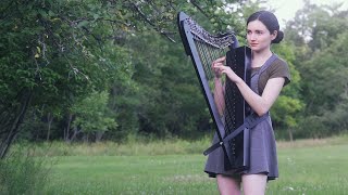 The Sound of Silence  Simon amp Garfunkel Harp Cover [upl. by Nolra493]