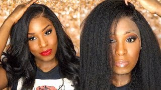 Realistic Glueless Kinky Straight Wig  Affordable OMGHERHAIR [upl. by Esile536]