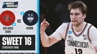 UConn vs San Diego State  Sweet 16 NCAA tournament extended highlights [upl. by Nylatsyrk]