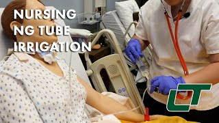 Nursing NG Tube Irrigation Demonstration [upl. by Eahsat690]