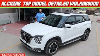 Hyundai Alcazar Top Model 2021  Walkaround Review with On Road Price  Alcazar 2021 Signature O [upl. by Namlaz]