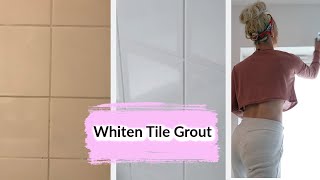 HOW TO WHITEN TILE GROUT  EASY AND CHEAP DIY [upl. by Sadinoel]