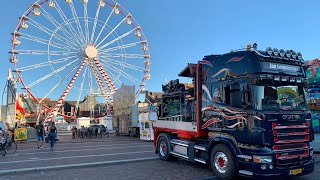 Kermis Volendam 2023 Transport en opbouw Deel 4 [upl. by Adhamh869]