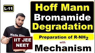 L11 HoffMannBromamidedegradation  Amine preparation  with Mechanism  NEET JEE [upl. by Gamages]