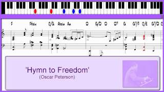 Hymn To Freedom  Oscar Peterson  jazzgospel piano lesson [upl. by Lynna]