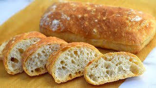 Easy Artisan Ciabatta Bread RecipeRustic Italian BreadNo Knead Rustic Bread [upl. by Rafat]