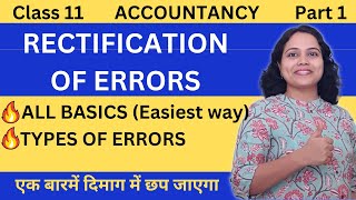 Types of ERRORS in Accounting  RECTIFICATION of Errors Class 11  Maharashtra State Board [upl. by Ruperto602]