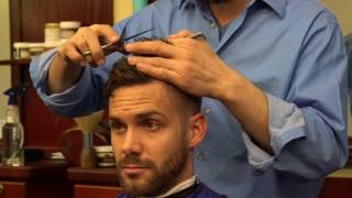 Classic Mens Comb Over Tutorial by MC Barber [upl. by Elfreda]