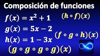 COMPOSICIÓN DE FUNCIONES 2 3 4 funciones MUY FÁCIL [upl. by Akimal]