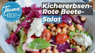 Kichererbsensalat mit Roter Bete  eine komplette und vollwertige Mahlzeit [upl. by Ahsiadal]