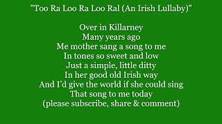 TooRaLooRaLooRal Thats an Irish Lullaby words lyrics text Sing Along song [upl. by Cedell407]