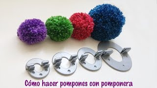 Cómo hacer pompones de lana con pomponera [upl. by Iborian]