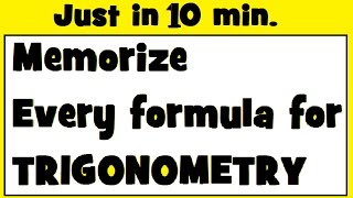 How to LEARN Trigonometry Formulas Tricks amp Shortcuts  in Hindi amp English [upl. by Fleeta827]