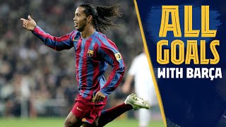 ALL THE GOALS Every Ronaldinho strike for Barça [upl. by Eislel726]