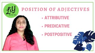 Adjective  Attributive Postpositive and Predicative Use of Adjective  English Grammar  LIY [upl. by Fredenburg]