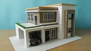 DIY Simple Miniature House  Modern House Model [upl. by Hpeosj]