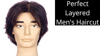 Perfect Layered Mens Haircut Tutorial  TheSalonGuy [upl. by Valeta168]