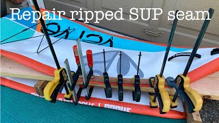 Repairing a Ripped Seam on an Inflatable SUP [upl. by Reagen649]