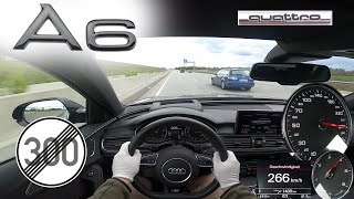 Audi A6 C7 30 BiTDI Competition TOP SPEED NO LIMIT AUTOBAHN GERMANY [upl. by Oleic]