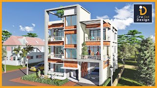 তিন তলা বাড়ির ডিজাইন  House Design in Bangladesh  OneDot Design [upl. by Lay]