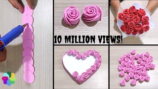 2 Amazing Trick For Easy Rose Flower Making DIY Wall Hanging Time saving Hack Valentines Day Gift [upl. by Irolav176]