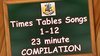 Times Tables Songs 112 for Kids  23 Minute Compilation from Silly School Songs [upl. by Sivia580]