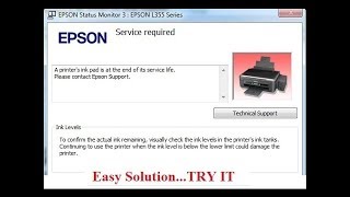 Reset Epson M105M205  Service required All Lights Blinking [upl. by Magavern]