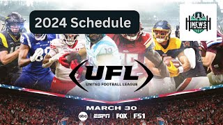 UFL 2024 Inaugural Schedule Exciting Matchups amp Broadcast Details [upl. by Yhtir283]