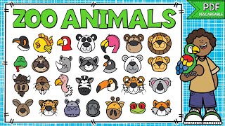 ANIMALES DEL ZOOLÓGICO EN INGLÉS  ZOO ANIMALS  NOMBRES DE ANIMALES EN INGLES Y ESPAÑOL [upl. by Thetos672]