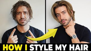 MENS HAIRSTYLE TUTORIAL  How To Style Medium Length Hair  Alex Costa [upl. by Ellener95]