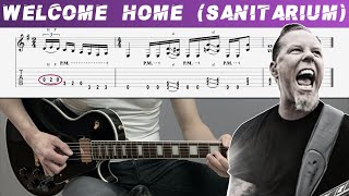 METALLICA  WELCOME HOME SANITARIUM Guitar cover with TAB  Lesson [upl. by Schafer451]