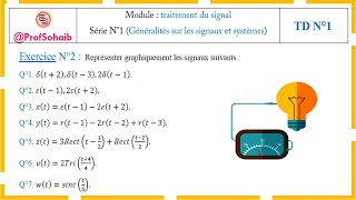 Traitement du signal Série N°1Généralités sur les signaux et systèmesExercice N°2 [upl. by Seta]