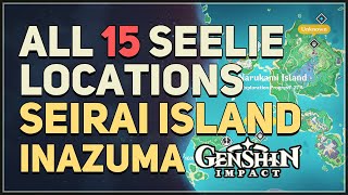 All Seirai Island Seelie Locations Genshin Impact [upl. by Poler]